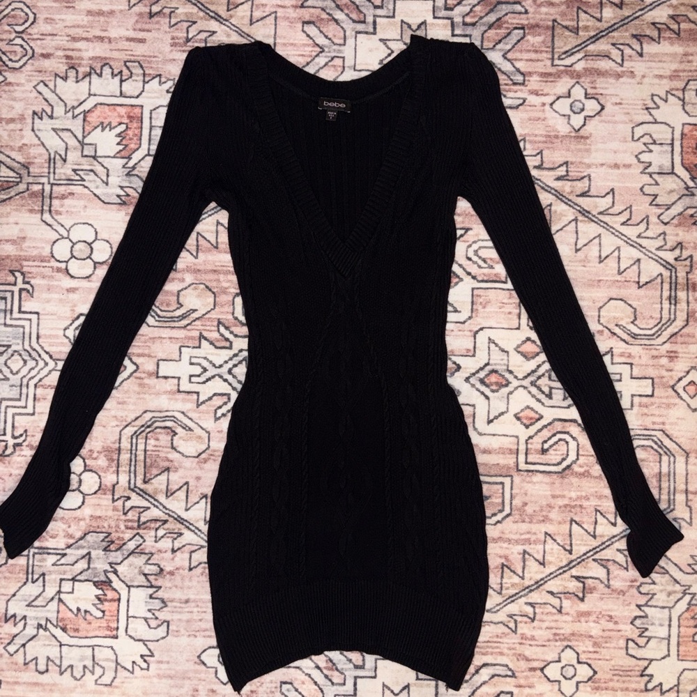Bebe black mini sweater dress